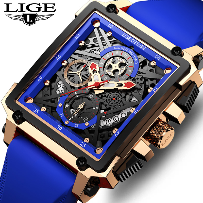 Silicone Band Replacement - LIGE erkek spor kronograf kol saati
