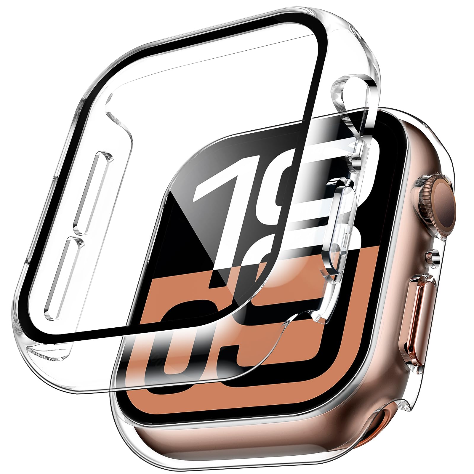 Watch Case Bumper - 2 adet Temperli Cam Kılıf Apple