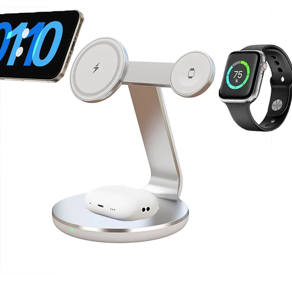 Wireless Charger Watch - 3'ü 1 Arada Kablosuz Şarj Standı