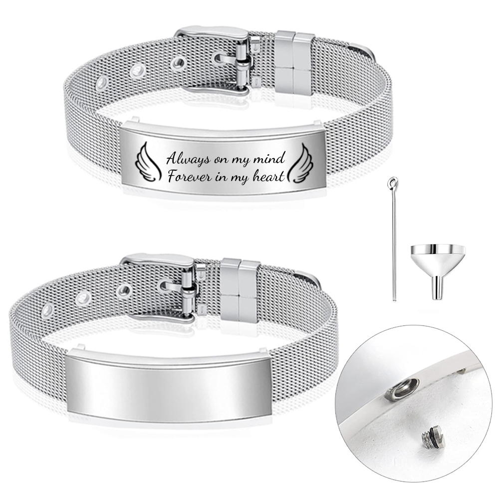 Stainless Mesh Band - Kremasyon Takı Urn Bilezik e Kadın