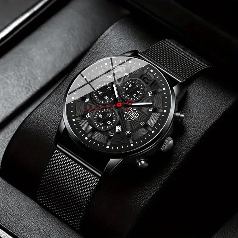 Stainless Mesh Band - DEYROS Mens moda Minimalist saatler erkekler