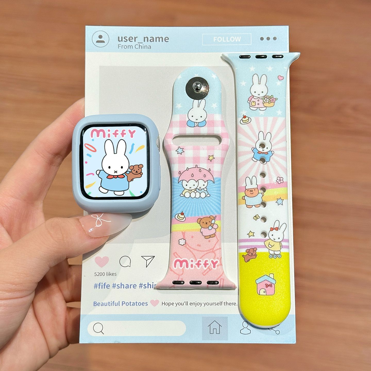 Silicone Band Replacement - Dopamin Rengi Miffy Silikon saat kayışı